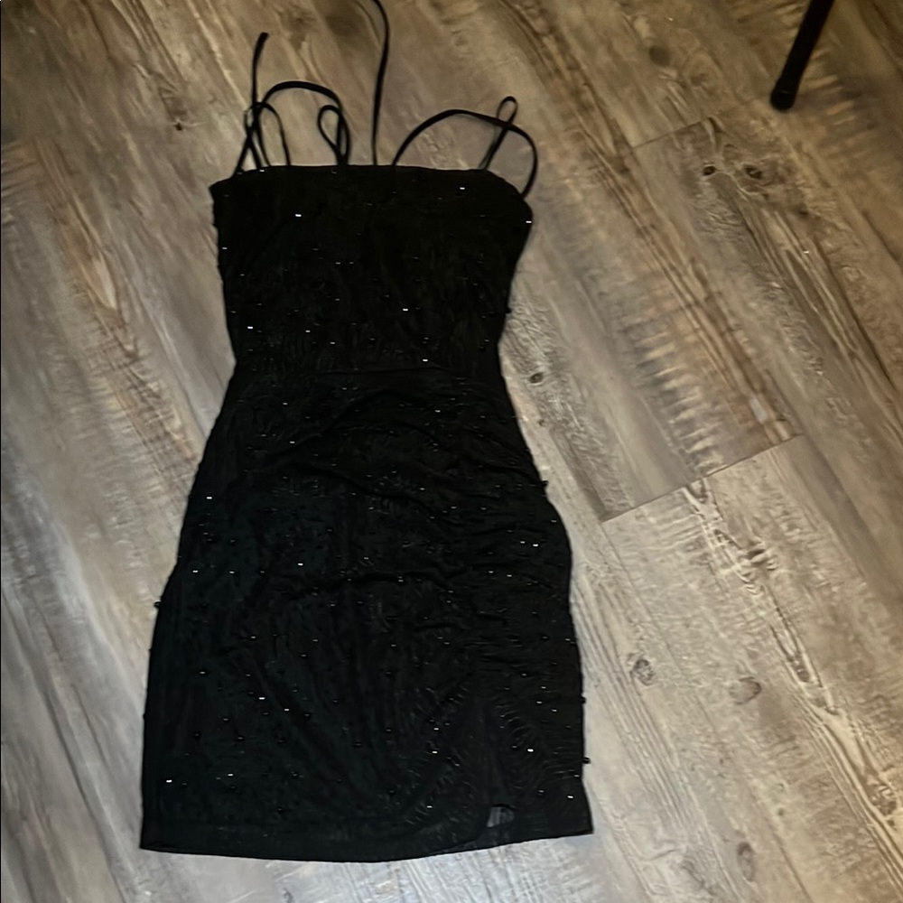 Windsor Black Bodycon Mini Dress Spaghetti Strap Cocktail